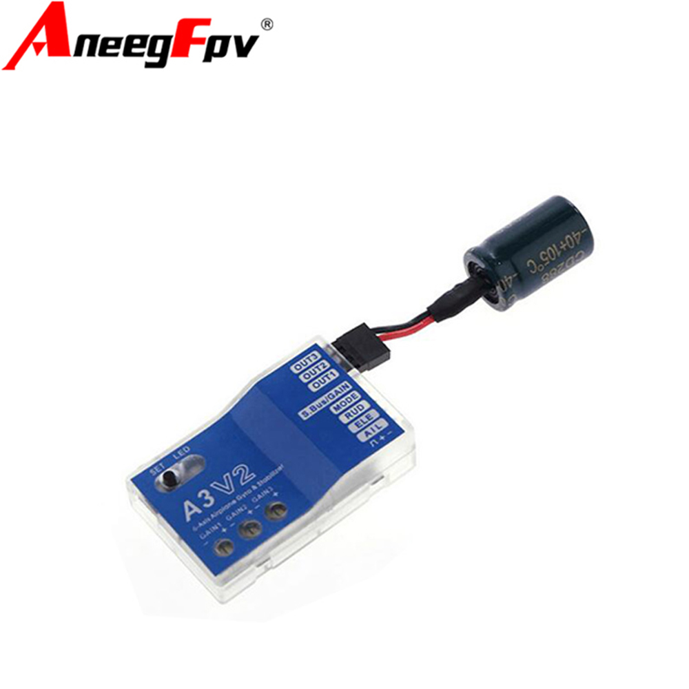 Rc Airplane Flight Controller Gyro - Hochwertiger 3-Achsen-Gyro A3 V2 Flugzeug-Flugcontroller-Stabilisator für