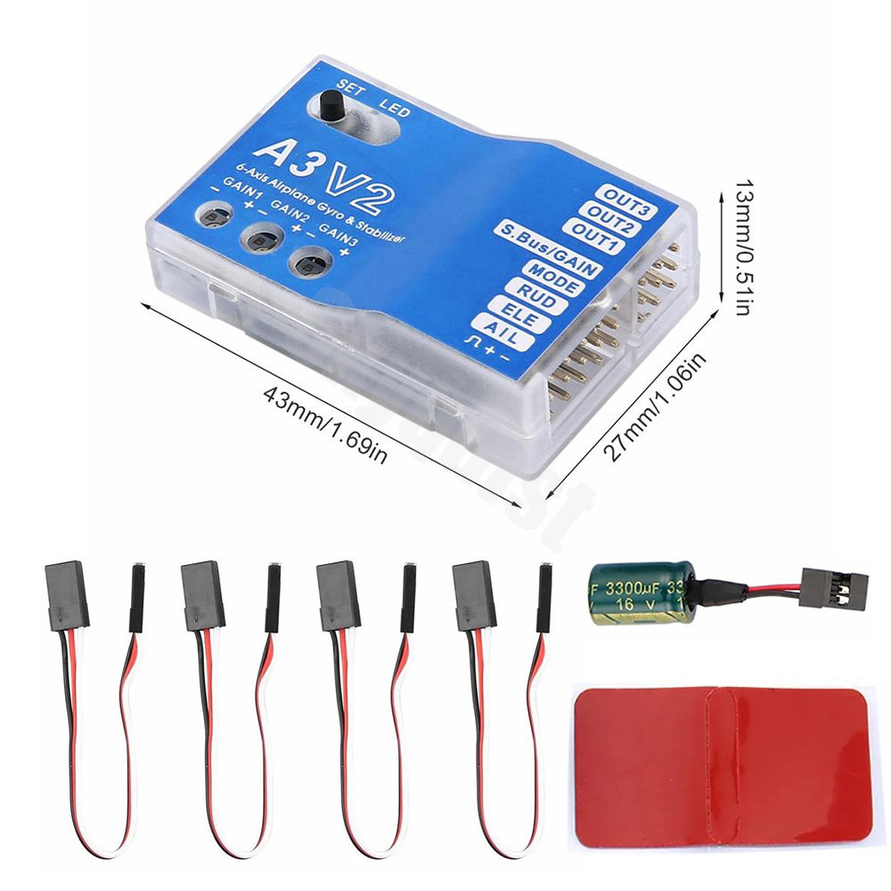 Hochwertiger 3-Achsen-Gyro A3  – Rc Airplane Flight Controller Gyro Bewertung und Preis