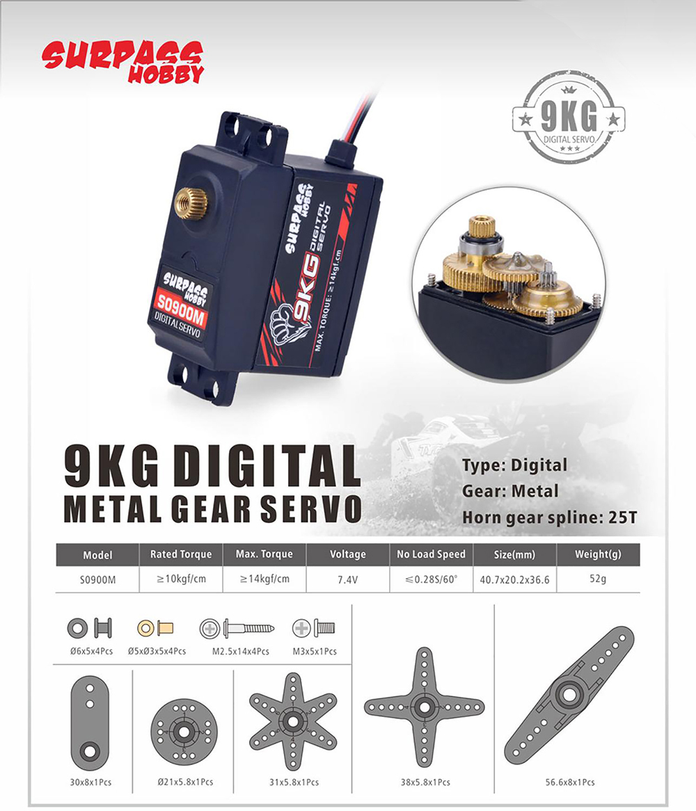 SURPASS Hobby Digital Servo 9G – Rc Plane Servo 9G Metal Gear Micro Bewertung und Preis